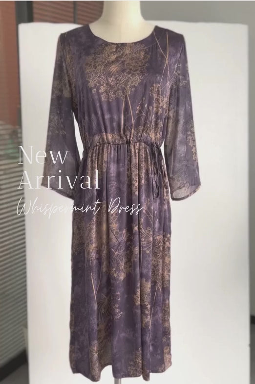 Julia Deep Purple Half Sleeves Floral Dress